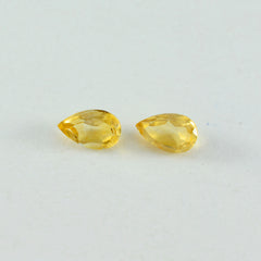 Citrine 1PC Tiny 4x6 MM Pear Faceted Yellow Lustrous Semi Precious Loose Gemstone