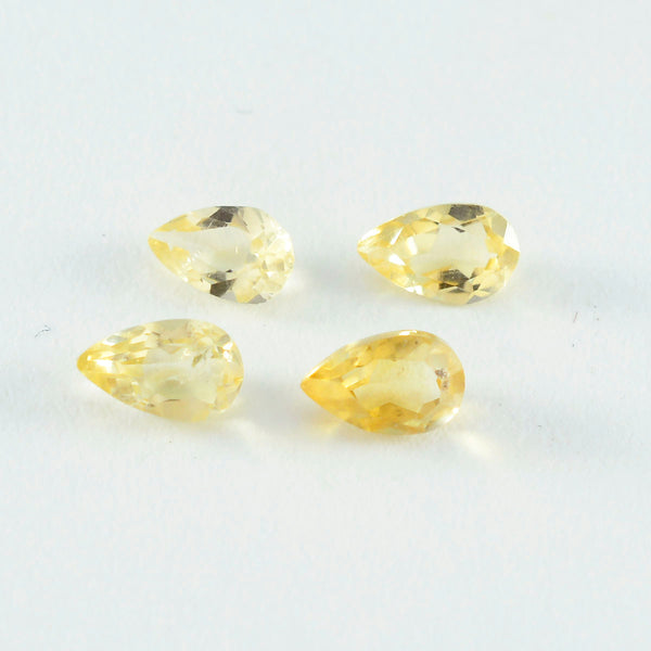 Citrine 1PC Large 9x11 MM Pear Faceted Yellow Pure Semi Precious Loose Gems