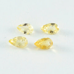Citrine 1PC Tiny 4x6 MM Pear Faceted Yellow Lustrous Semi Precious Loose Gemstone