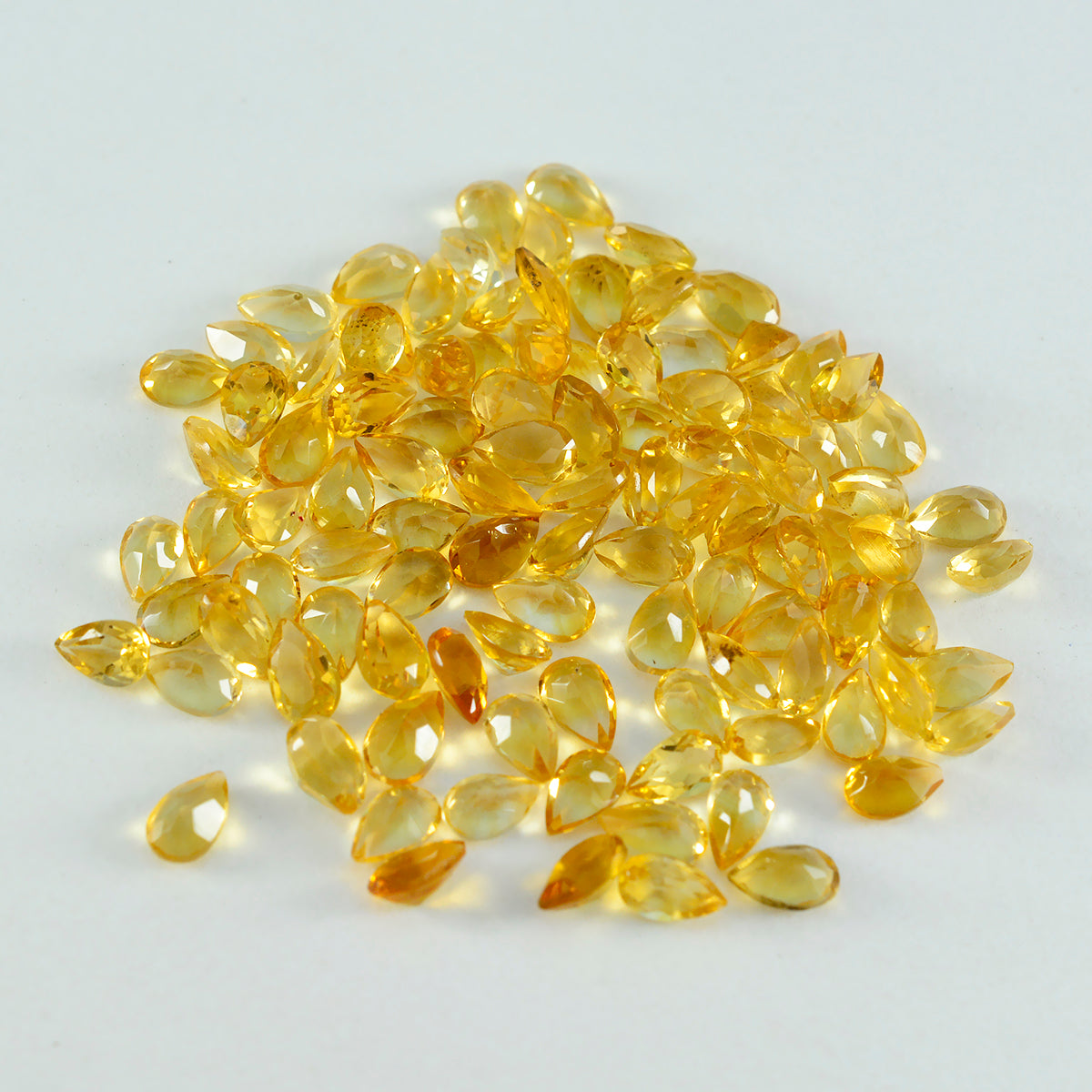 Citrine 1PC Tiny 5x7 MM Pear Faceted Yellow Shine Semi Precious Loose Gemstones