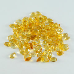 Citrine 1PC Tiny 5x7 MM Pear Faceted Yellow Shine Semi Precious Loose Gemstones