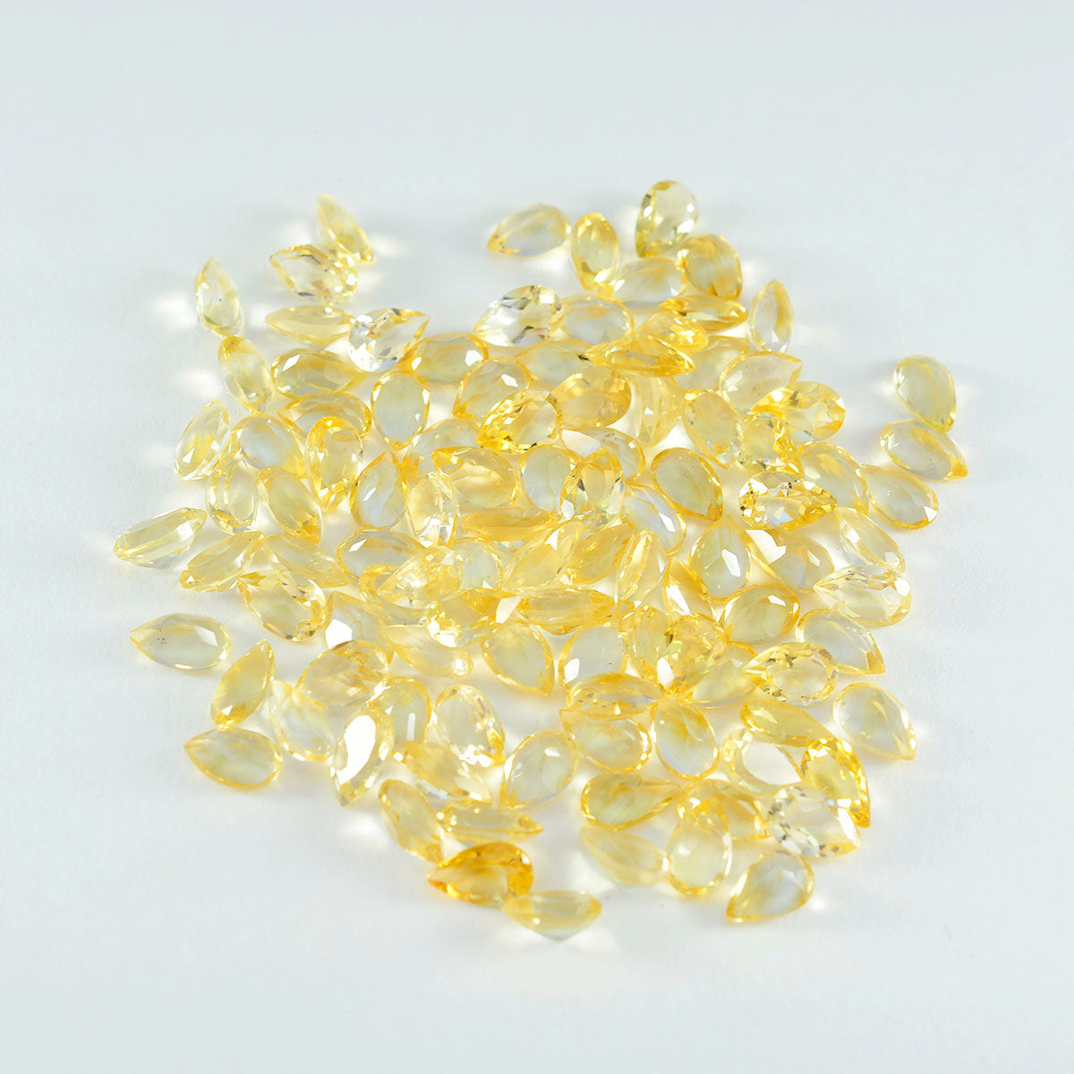 Citrine 1PC Tiny 5x7 MM Pear Faceted Yellow Shine Semi Precious Loose Gemstones