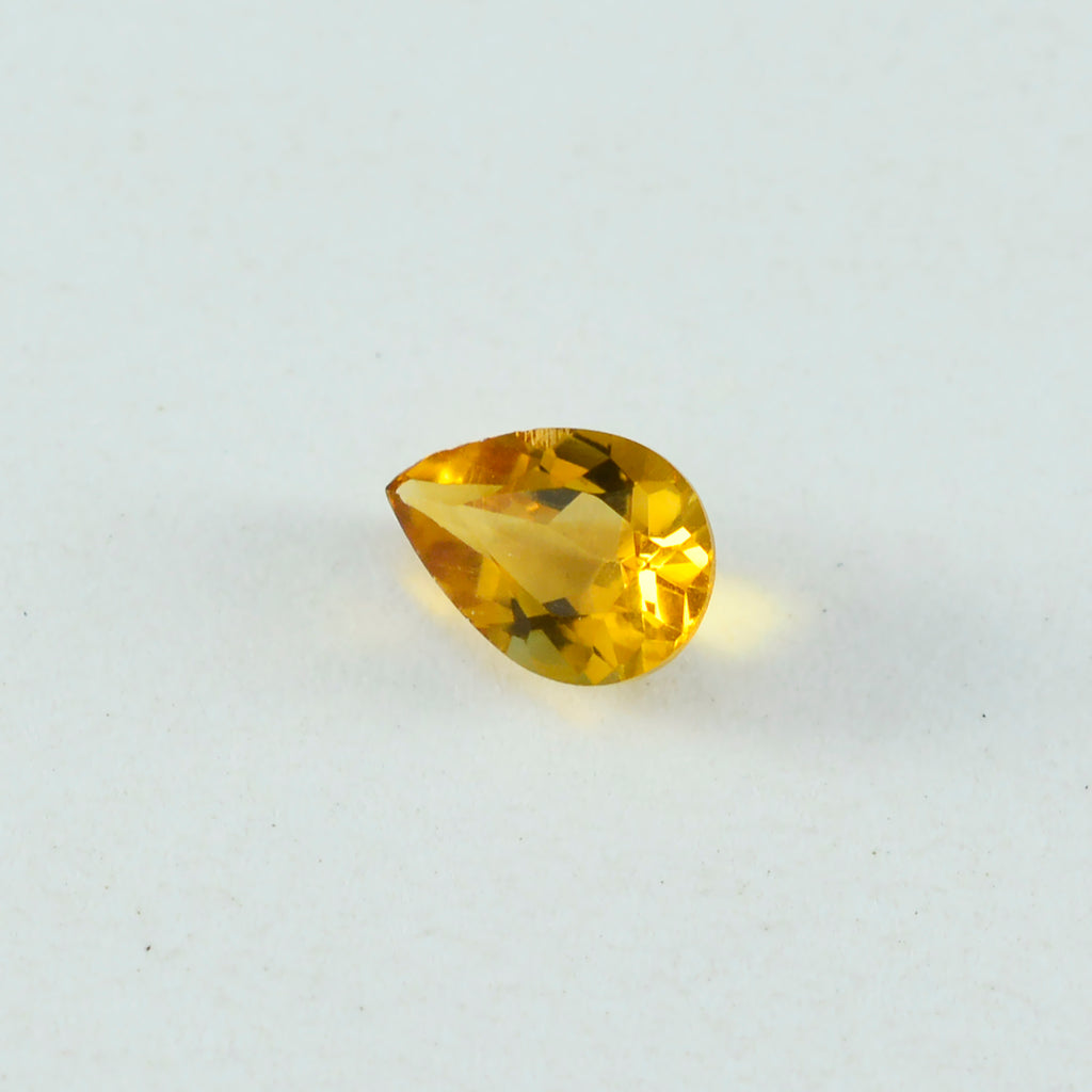 Citrine 1PC Small 6x8 MM Pear Faceted Yellow Fine Semi Precious Gems