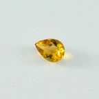 Citrine 1PC Small 6x8 MM Pear Faceted Yellow Fine Semi Precious Gems