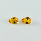 Citrine 1PC Small 6x8 MM Pear Faceted Yellow Fine Semi Precious Gems