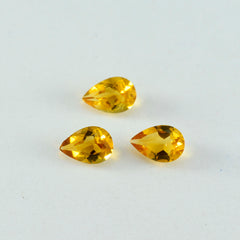 Citrine 1PC Small 6x8 MM Pear Faceted Yellow Fine Semi Precious Gems