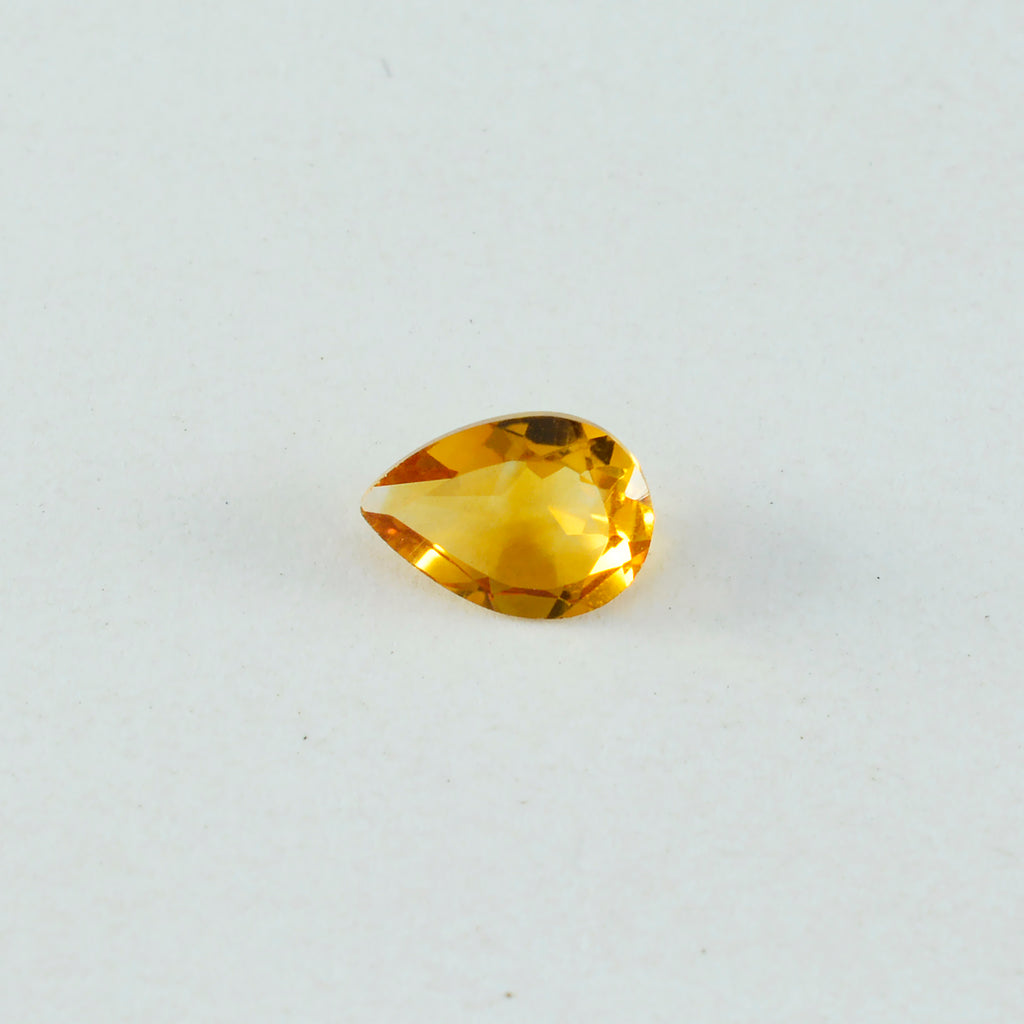 Citrine 1PC Medium 7x10 MM Pear Faceted Yellow Genuine Semi Precious Loose Gemstones