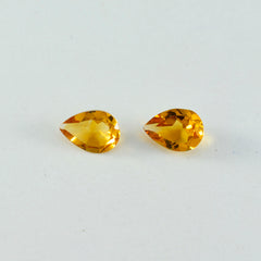 Citrine 1PC Medium 7x10 MM Pear Faceted Yellow Genuine Semi Precious Loose Gemstones