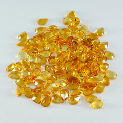 Citrine 1PC Small 7x9 MM Pear Faceted Yellow Natural Semi Precious Loose Gemstone