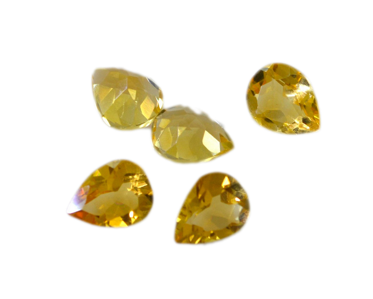 Citrine 1PC Small 7x9 MM Pear Faceted Yellow Natural Semi Precious Loose Gemstone