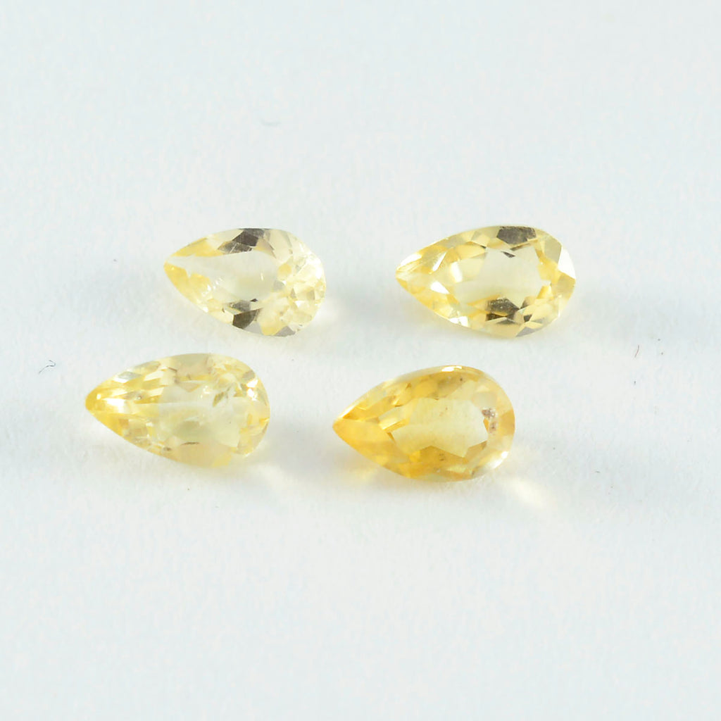 Citrine 1PC Medium 8x10 MM Pear Faceted Yellow Superior Semi Precious Gems