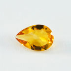 Citrine 1PC Large 8x12 MM Pear Faceted Yellow Fiery Semi Precious Loose Gemstone