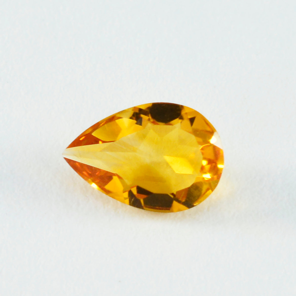 Citrine 1PC Large 8x12 MM Pear Faceted Yellow Fiery Semi Precious Loose Gemstone