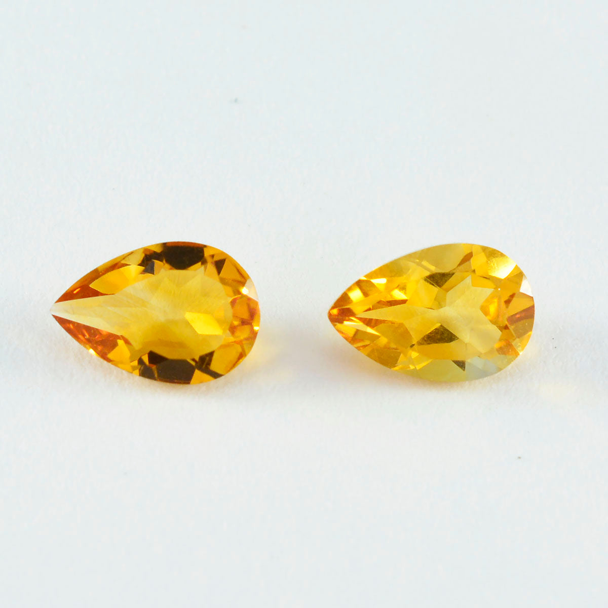 Citrine 1PC Large 8x12 MM Pear Faceted Yellow Fiery Semi Precious Loose Gemstone