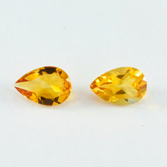 Citrine 1PC Large 8x12 MM Pear Faceted Yellow Fiery Semi Precious Loose Gemstone