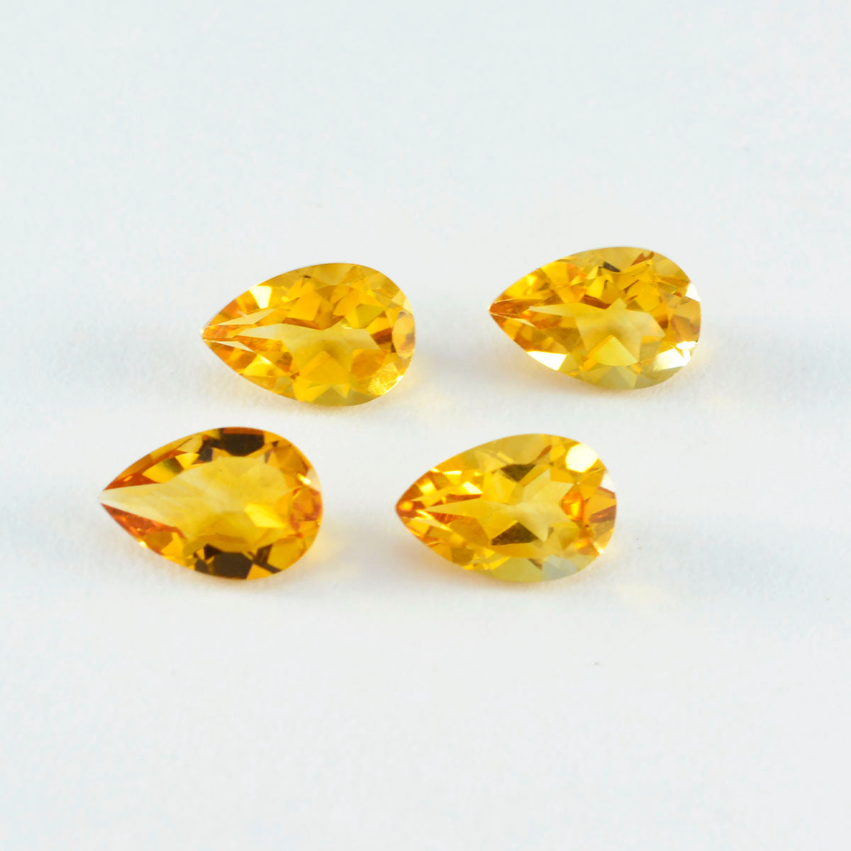 Citrine 1PC Large 9x11 MM Pear Faceted Yellow Pure Semi Precious Loose Gems Hoofdafbeelding