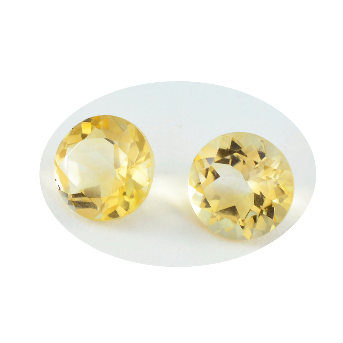 Citrine 1PC Large 10x10 MM Round Faceted Yellow Shine Semi Precious Loose Gems