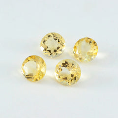 Citrine 1PC Large 10x10 MM Round Faceted Yellow Shine Semi Precious Loose Gems