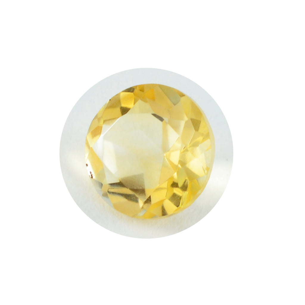 Citrine 1PC Large 11x11 MM Round Faceted Yellow Fine Semi Precious Loose Gemstone