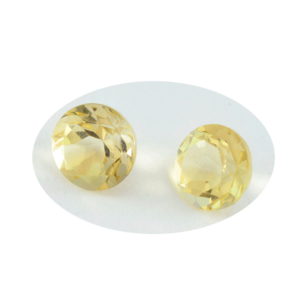 Citrine 1PC Chunky 13x13 MM Round Faceted Yellow Natural Semi Precious Gems