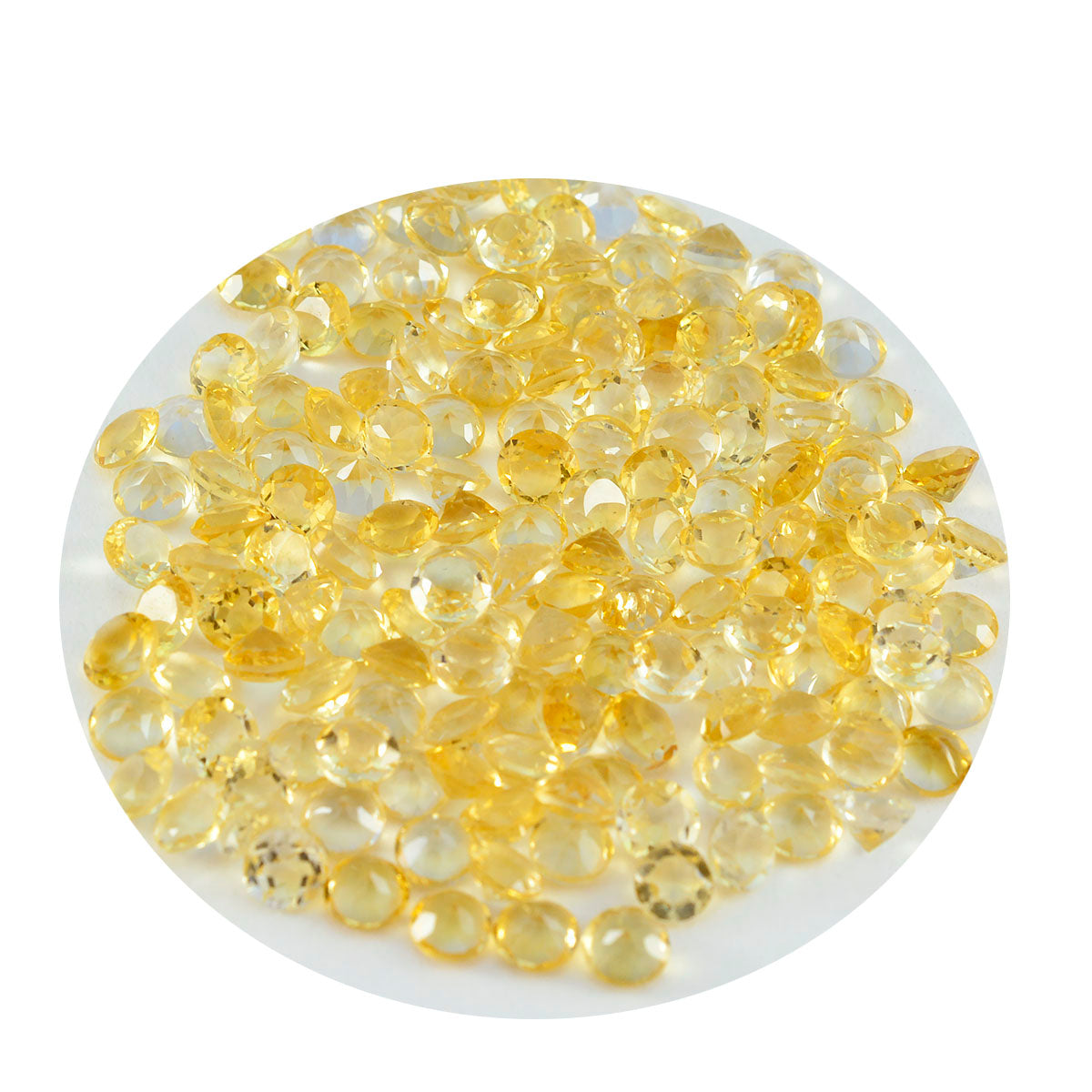Citrine 1PC Tiny 5x5 MM Round Faceted Yellow Sparkling Semi Precious Gems