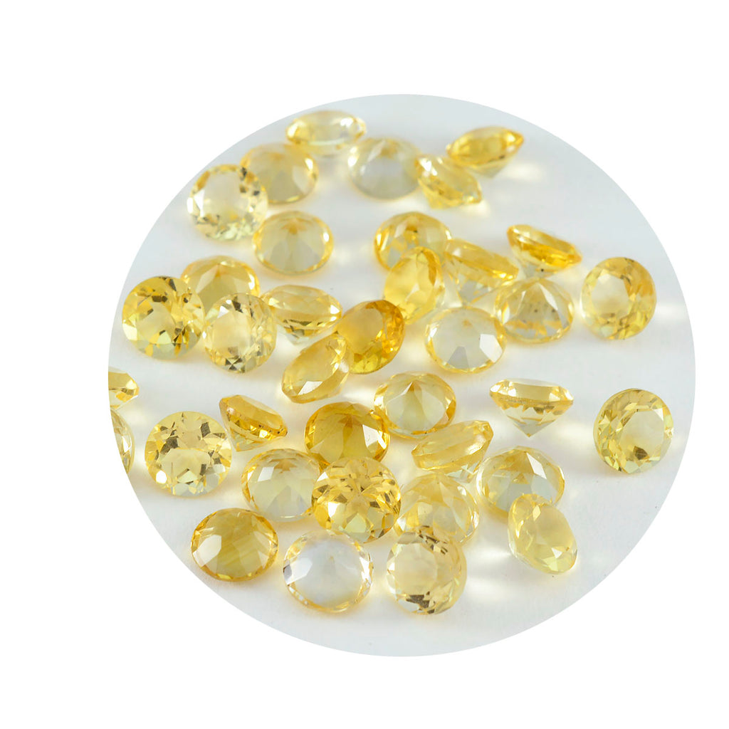 Citrine 1PC Small 7x7 MM Round Faceted Yellow Splendid Semi Precious Loose Gemstone