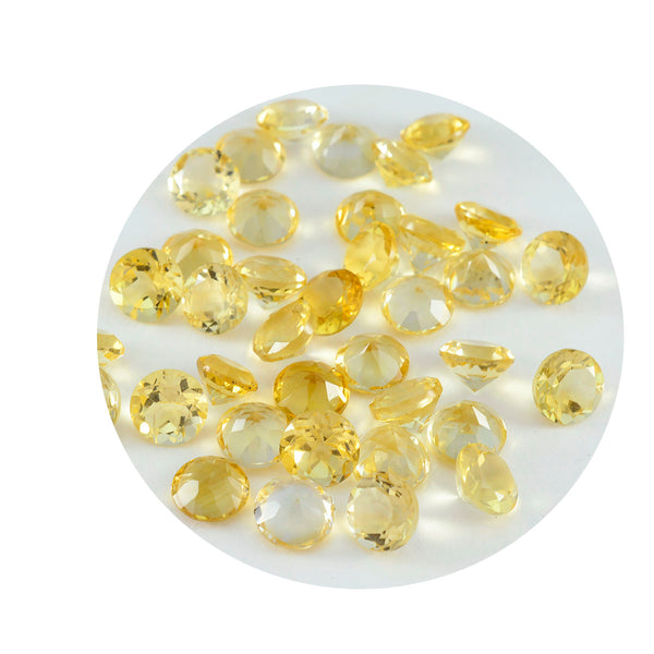 Citrine 1PC Small 7x7 MM Round Faceted Yellow Splendid Semi Precious Loose Gemstone