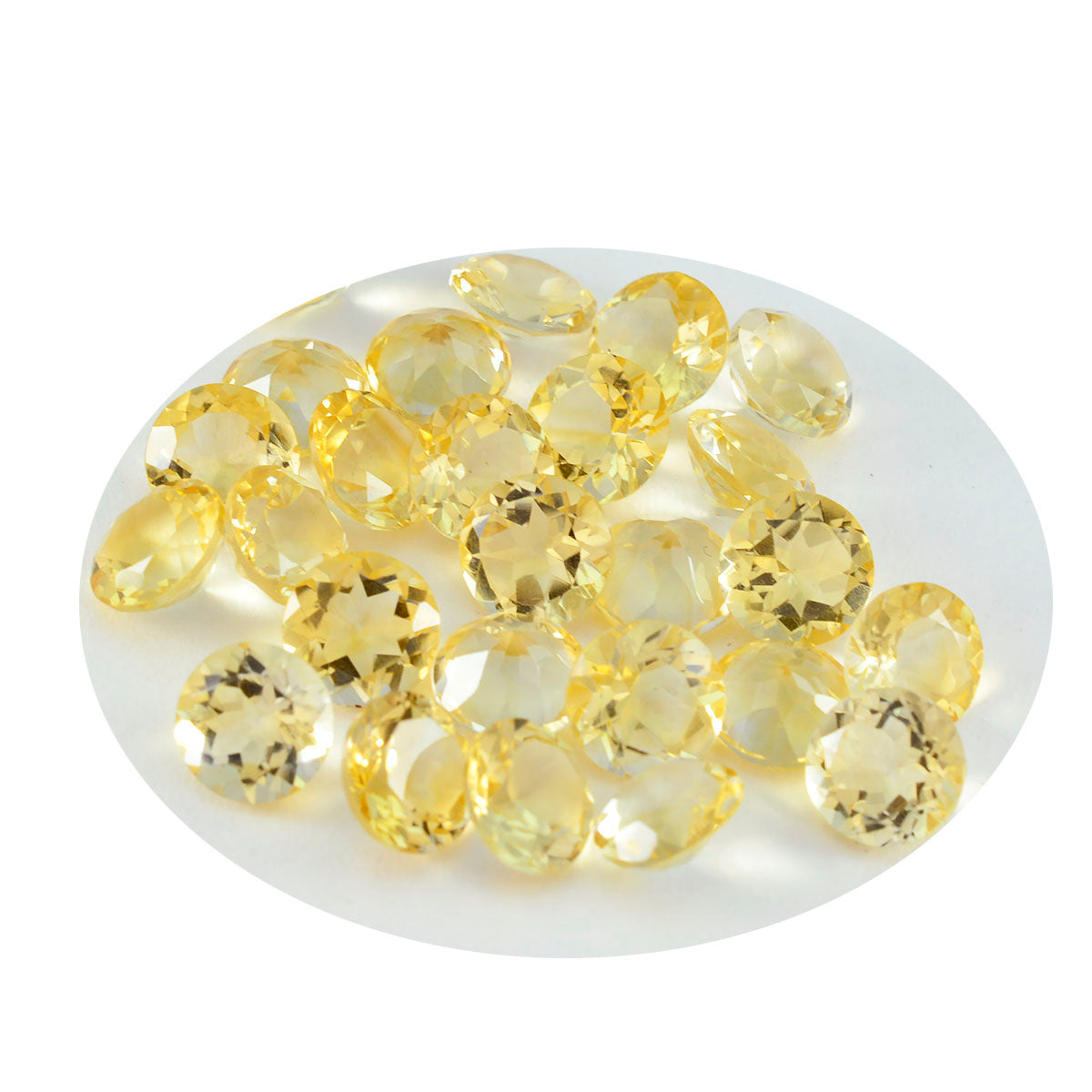 Citrine 1PC Medium 9x9 MM Round Faceted Yellow Lustrous Semi Precious Gems