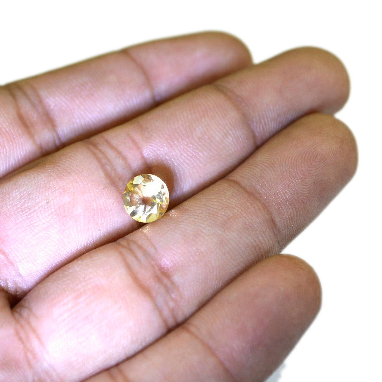 Citrine 1PC Large 10x10 MM Round Faceted Yellow Shine Semi Precious Loose Gems