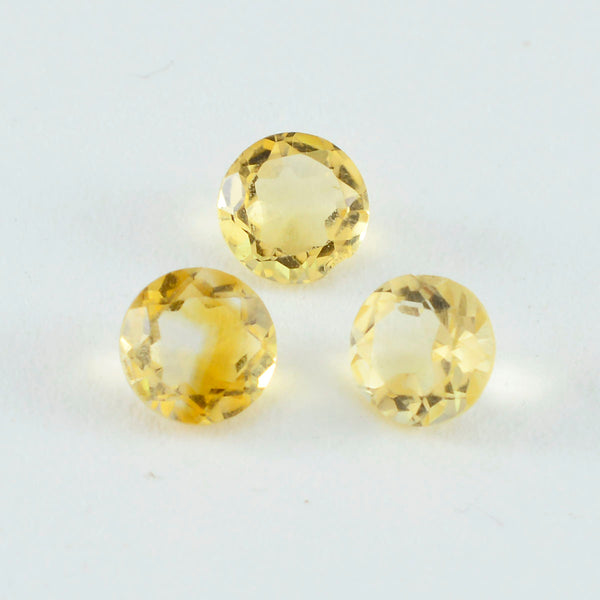 Citrine 1PC Large 11x11 MM Round Faceted Yellow Fine Semi Precious Loose Gemstone