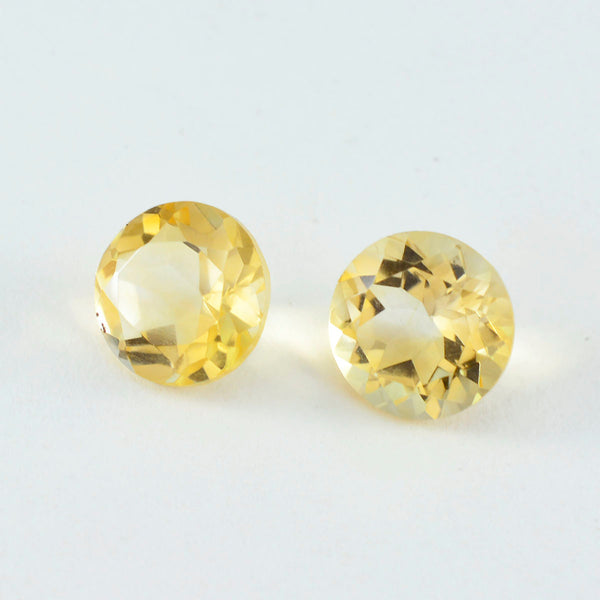 Citrine 1PC Tiny 5x5 MM Round Faceted Yellow Sparkling Semi Precious Gems