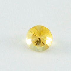 Citrine 1PC Tiny 6x6 MM Round Faceted Yellow Polished Semi Precious Loose Gems