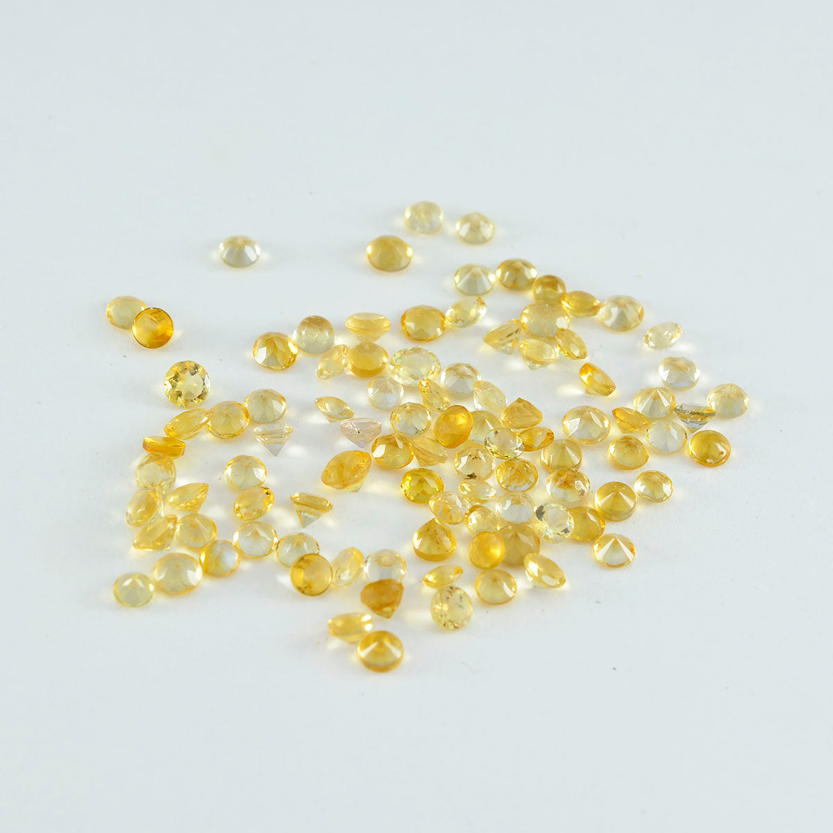 Citrine 1PC Tiny 5x5 MM Round Faceted Yellow Sparkling Semi Precious Gems