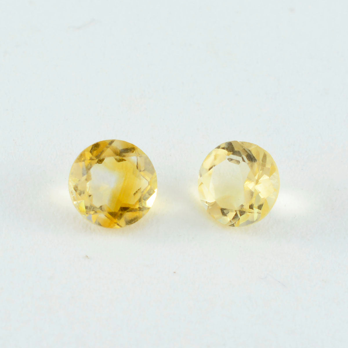 Citrine 1PC Small 8x8 MM Round Faceted Yellow Luster Semi Precious Loose Gemstones Hoofdafbeelding