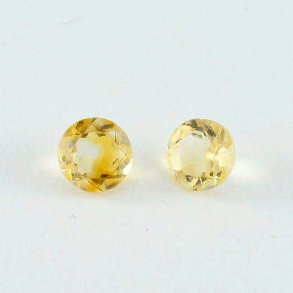 Citrine 1PC Small 8x8 MM Round Faceted Yellow Luster Semi Precious Loose Gemstones