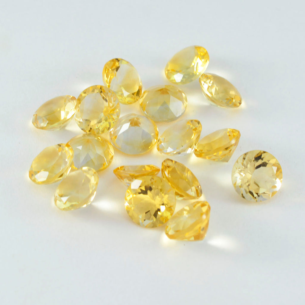 Citrine 1PC Small 8x8 MM Round Faceted Yellow Luster Semi Precious Loose Gemstones