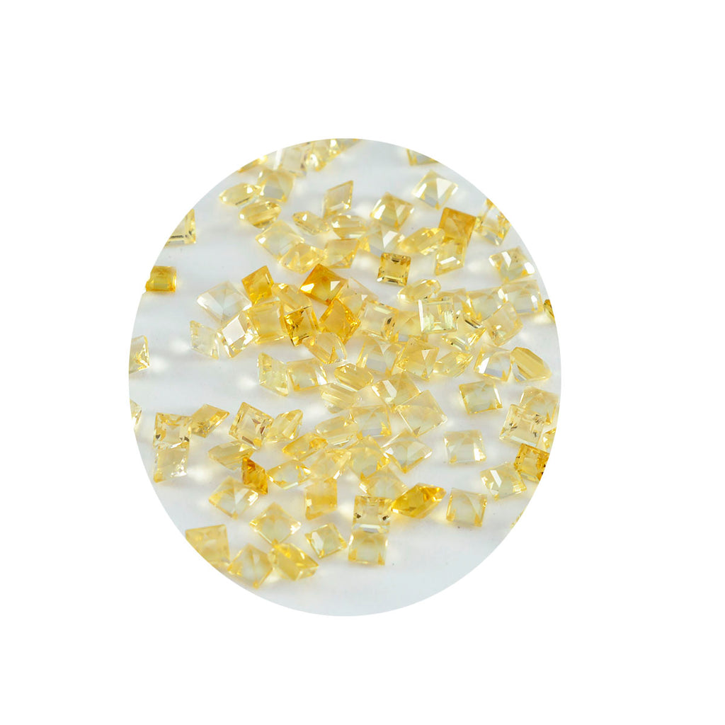 Citrine 1PC Tiny 5x5 MM Square Faceted Yellow Sparkling Semi Precious Gems
