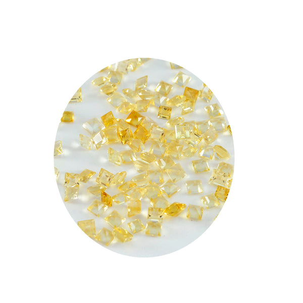 Citrine 1PC Tiny 5x5 MM Square Faceted Yellow Sparkling Semi Precious Gems