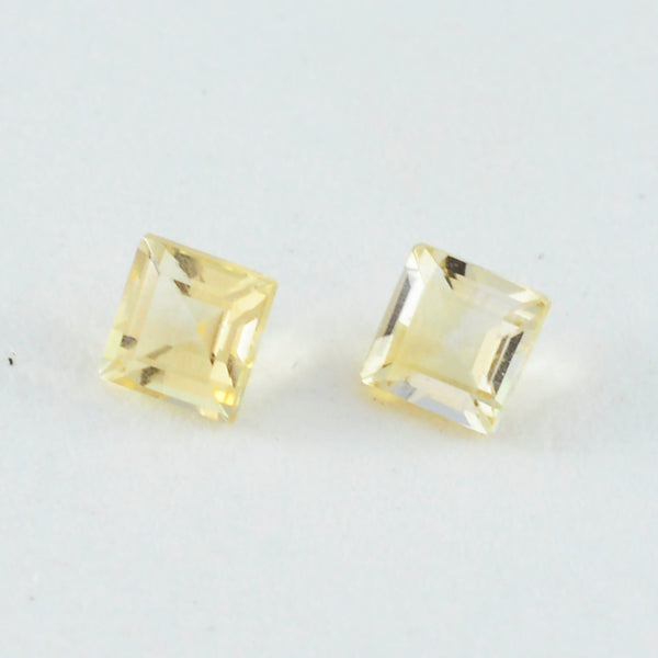 Citrine 1PC Chunky 13x13 MM Square Faceted Yellow Natural Semi Precious Gems