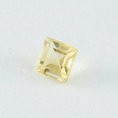 Citrine 1PC Chunky 14x14 MM Square Faceted Yellow Genuine Semi Precious Loose Gems