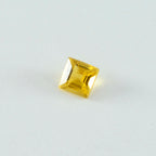 Citrine 1PC Tiny 5x5 MM Square Faceted Yellow Sparkling Semi Precious Gems