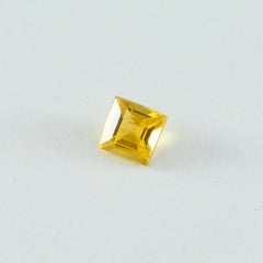 Citrine 1PC Tiny 5x5 MM Square Faceted Yellow Sparkling Semi Precious Gems