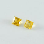 Citrine 1PC Tiny 5x5 MM Square Faceted Yellow Sparkling Semi Precious Gems