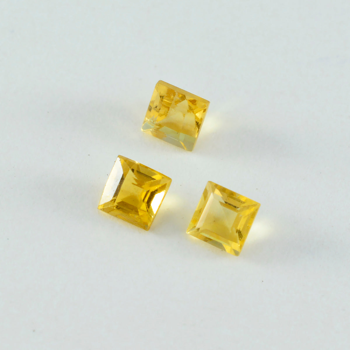 Citrine 1PC Tiny 6x6 MM Square Faceted Yellow Polished Semi Precious Loose Gems Hoofdafbeelding