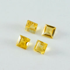 Citrine 1PC Small 8x8 MM Square Faceted Yellow Luster Semi Precious Loose Gemstones