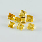 Citrine 1PC Tiny 6x6 MM Square Faceted Yellow Polished Semi Precious Loose Gems
