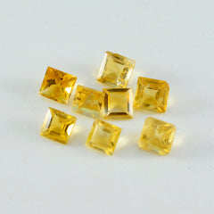 Citrine 1PC Tiny 6x6 MM Square Faceted Yellow Polished Semi Precious Loose Gems