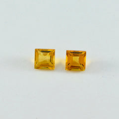 Citrine 1PC Small 7x7 MM Square Faceted Yellow Splendid Semi Precious Loose Gemstone