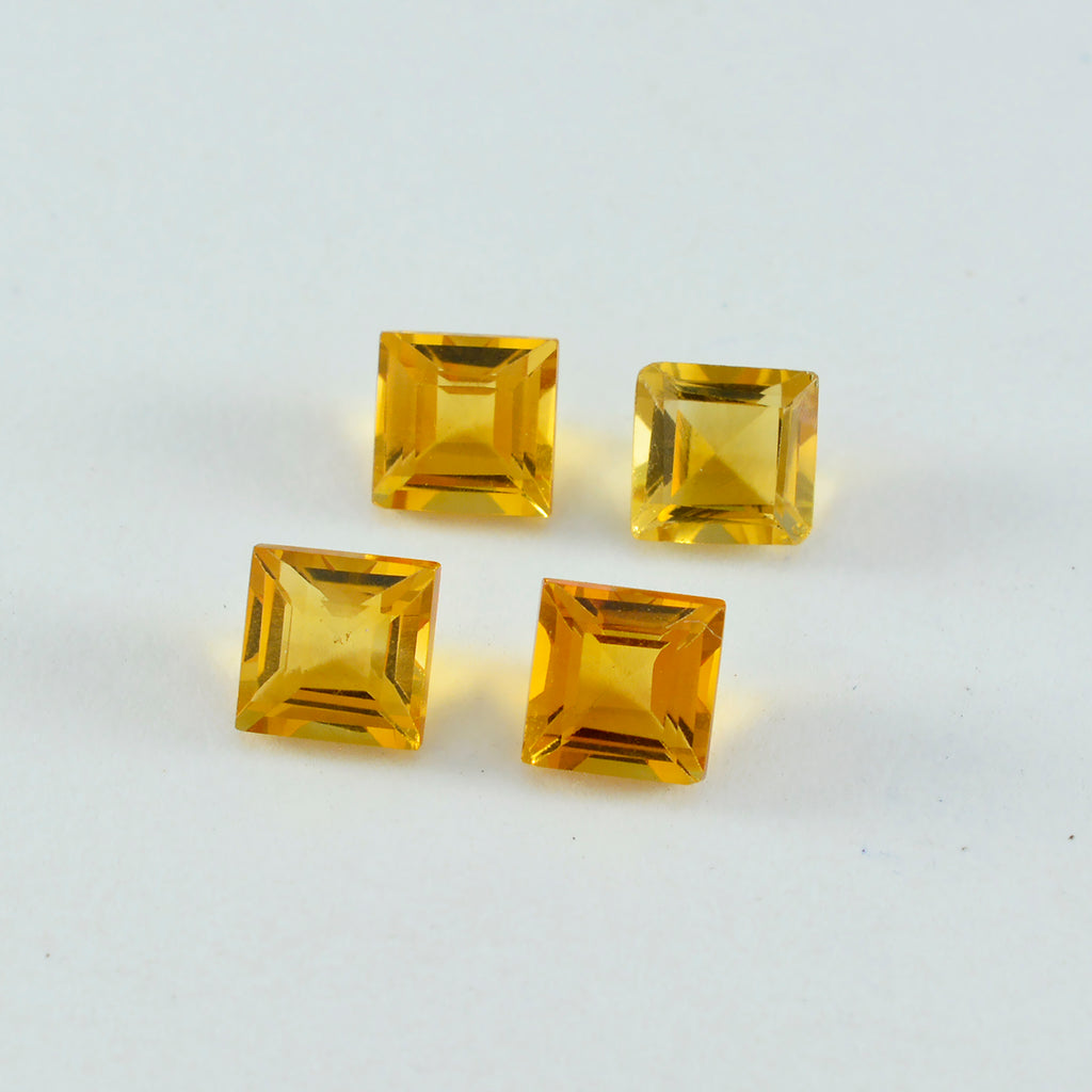 Citrine 1PC Small 8x8 MM Square Faceted Yellow Luster Semi Precious Loose Gemstones
