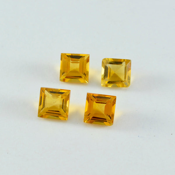 Citrine 1PC Small 8x8 MM Square Faceted Yellow Luster Semi Precious Loose Gemstones